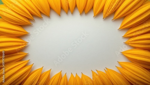 Decorative Arrangement of Yellow Flower Petals Creating a Border Around a Blank Space