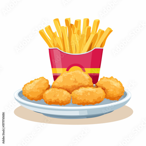 Hähnchen Nuggets mit Pommes