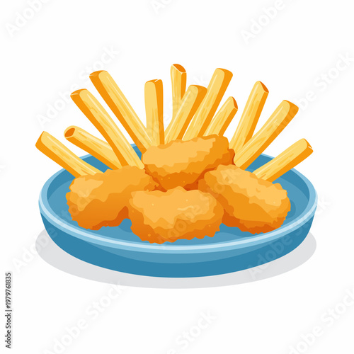 Hähnchen Nuggets mit Pommes