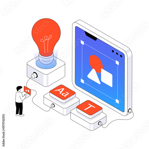 A colored design illustration of graphic designing 