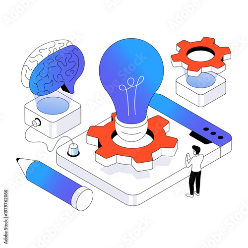 Modern design illustration of creative process 