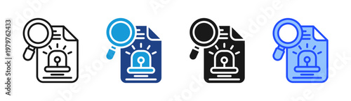 Incident Investigation icon set multiple style collection