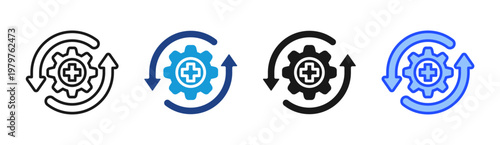 Bilde på lerret Recovery Process icon set multiple style collection