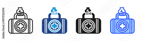 Medical Response icon set multiple style collection