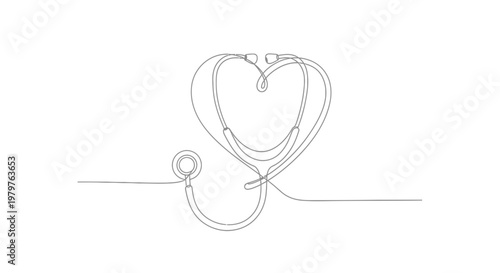 Stethoscope Formed as Heart Shape.