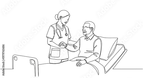 Nurse taking care of patient.