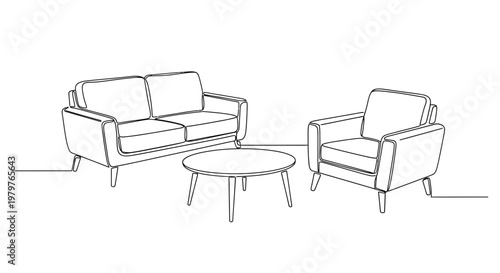 Modern living room furniture set interior.