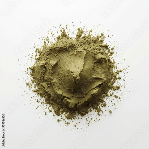 Brown powder substance isolated on white background