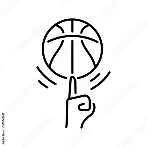 Basketball skills icon. Sports and basketball line symbol. Black and white.