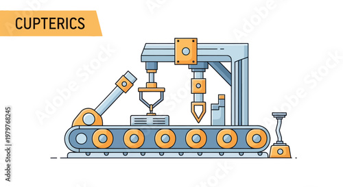 Automated Robotic Arm Assembly Line Machine, Factory Production System