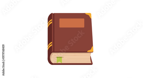 Vintage Hardcover Book with Gold Corners and Bookmark