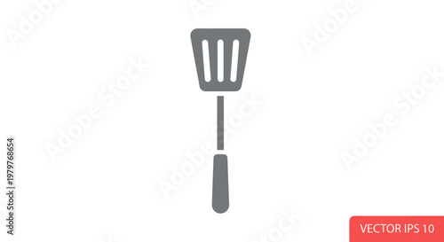 Simple grey spatula icon on white background