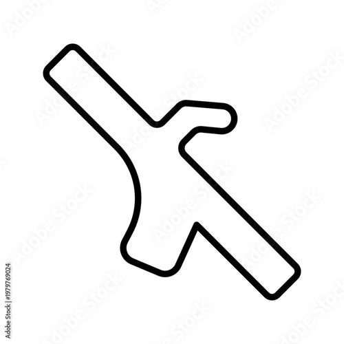 Sword hilt icon. Sports and fencing line symbol. Black and white.