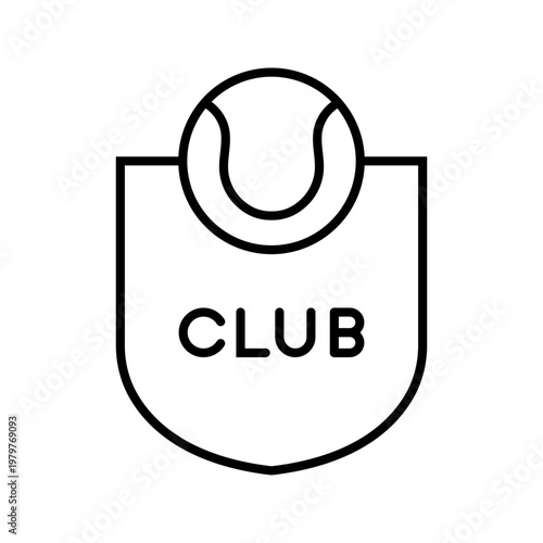Tennis club icon. Sports and tennis club line symbol. Black and white.