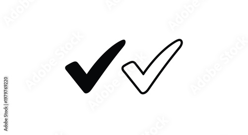 Two check marks one filled and one outlined in a simple silhouette