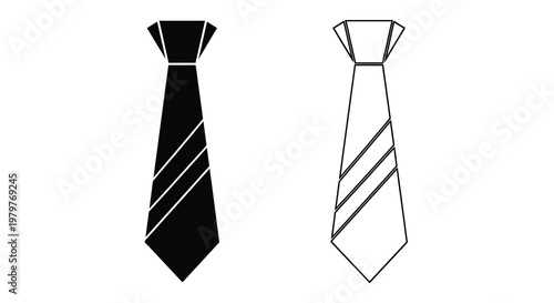 Two neckties displayed one dark and one light in a graphic silhouette