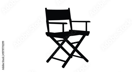 A black director s chair isolated on a white background silhouette