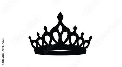 Elegant black crown design with intricate details a striking silhouette