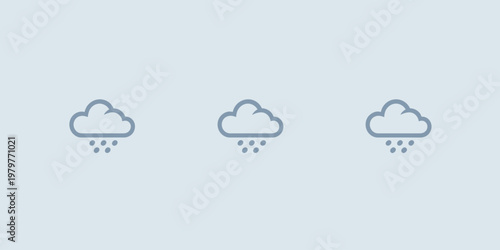 Rainy weather cloud icons with raindrops  weather forecast symbols