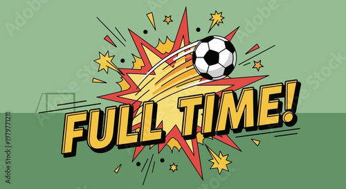 Soccer Game Full Time Explosion Effect with Football and Goal