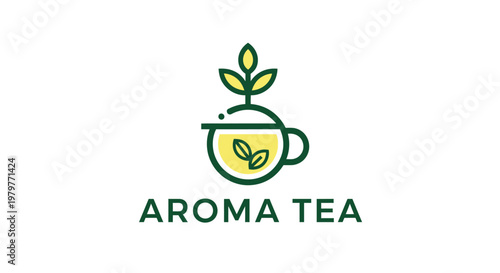 Aroma Tea Logo - A Refreshing and Natural Beverage Brand Design.