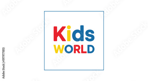 Kids World, colorful logo, vector graphic, illustration, branding element