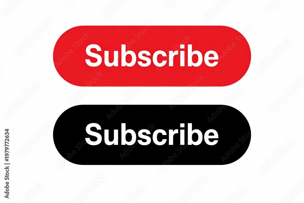 Fototapeta premium Comparison of subscribe buttons with different background colors and styles