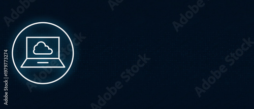 Digital cloud storage and web hosting service symbol