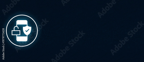  Smartphone data protection and secure mobile access digital icon