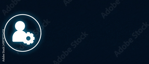 User profile icon with gear symbol for account settings