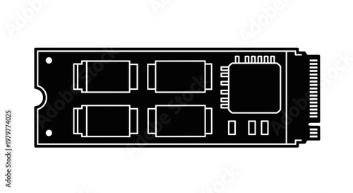 Computer RAM Module Closeup.