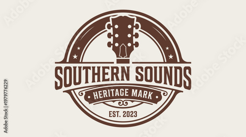 Southern Sounds Heritage Mark Logo with Guitar Headstock Design.