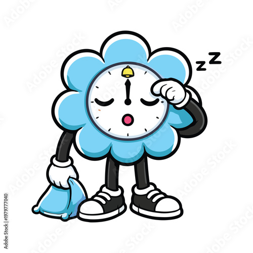 Tired Flower Alarm Clock Laundry Character