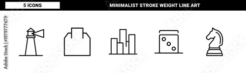 Thin line light bulb icon set and creative thinking symbols on white background