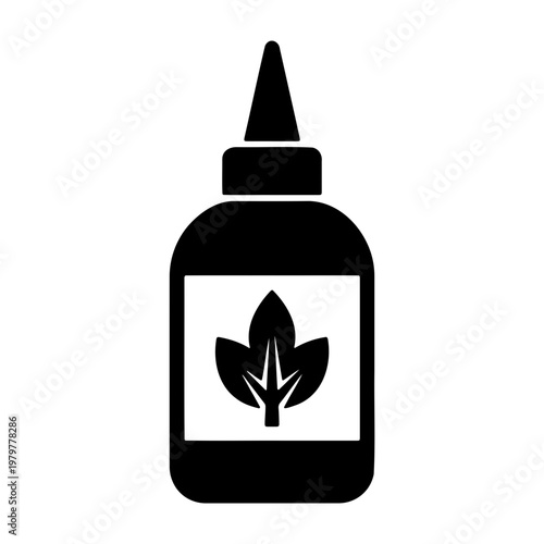 Organic fertilizer bottle icon, natural plant liquid nutrient vector, garden care product