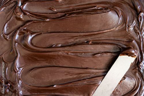 Close-up of chocolate frosting	