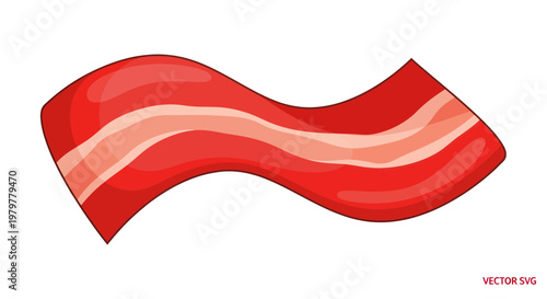 Crispy Bacon Strip - Delicious Breakfast Food Illustration