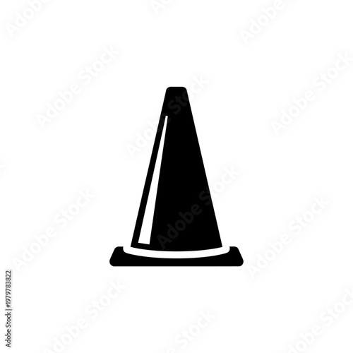 Dog Agility Cone Solid Black Vector Silhouette Icon for Canine Training and Obstacle Courses