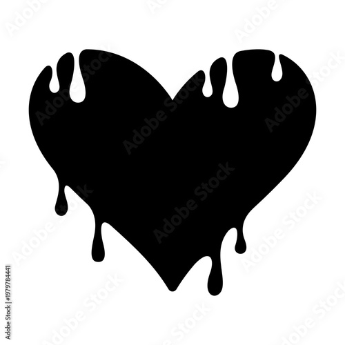 Foto Melting Heart Silhouette Dripping Love Symbol