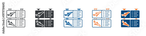 Flight Board Icon Set Multiple Style Collection