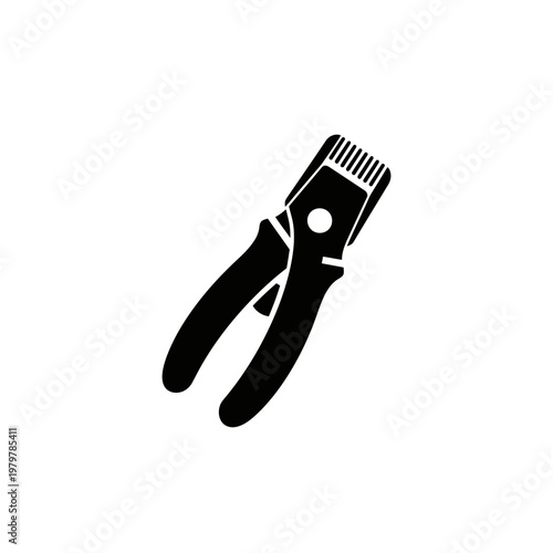 Pet Grooming Clippers Silhouette Icon, Flat Vector Tool for Animal Care and Veterinary Services