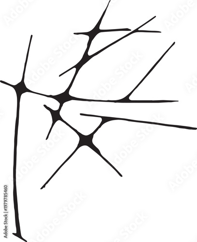 Bild auf Leinwand Neo Tribal Cross Symbol with Sharp Line Details
