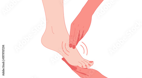 Foot Massage: Therapist's Hands Soothing Ankle and Foot Pain Relief