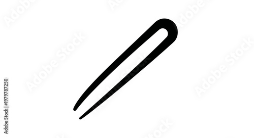 Minimalist Black Hairpin on White Background, Simple Hair Accessory