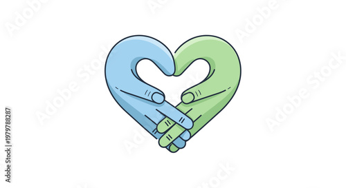 Heart hands symbol representing love, friendship, and care
