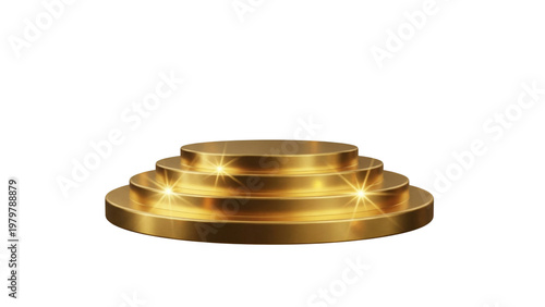 Fotografía Three tiered golden podium with sparkling lights