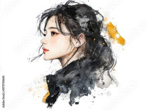 Watercolor portrait of a woman s face expressive watercolor painting capturing the delicate features and subtle emotions of a woman s face