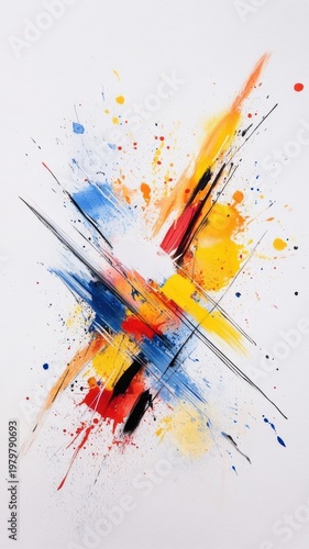 Paint sperings on white abstract art featuring dynamic paint sperings against a clean white background minimalist composition