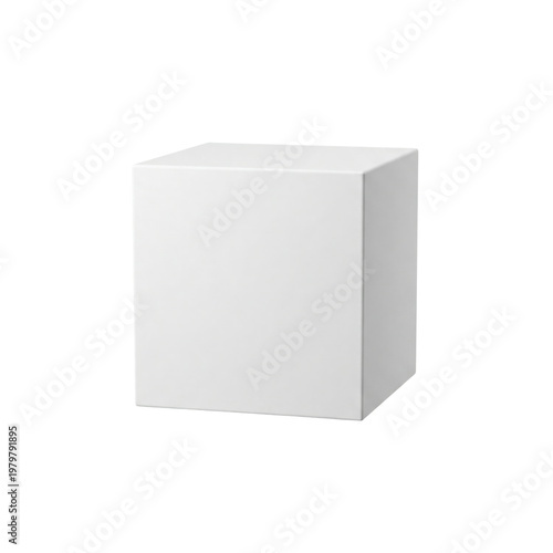 Cuadro en lienzo Blank white cube isolated on transparent background