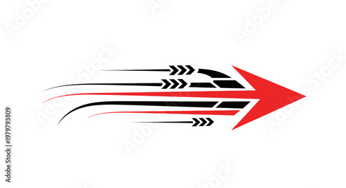 Red Arrow Speed Motion Graphic - Fast Forward Direction Symbol